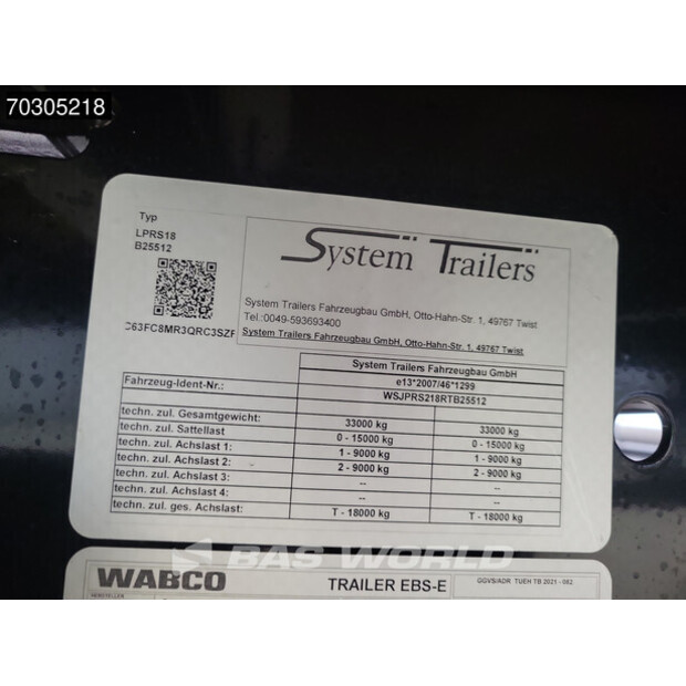 2025 SYSTEM TRAILERS LPRS18-44121787