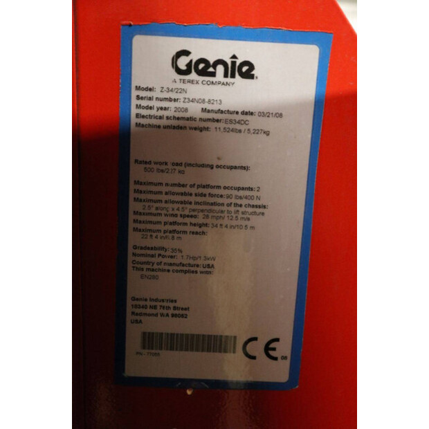 2008 Genie Z-34/22N-44143538