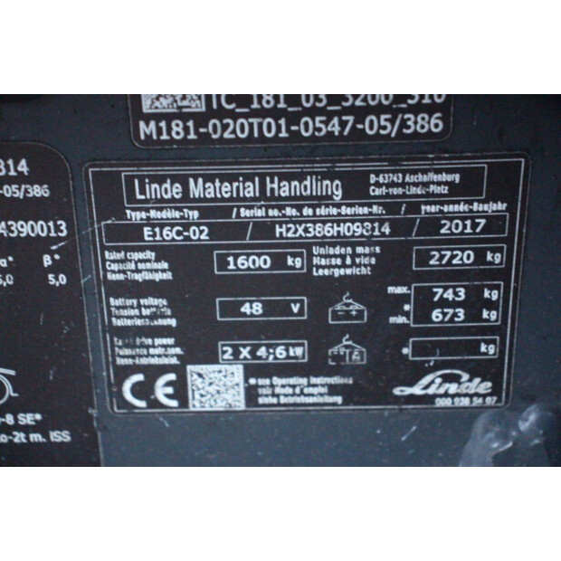 2017 Linde E16C-02-44145962