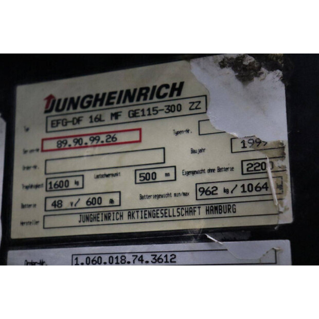 1999 Jungheinrich EFG-DF 16L-44171940