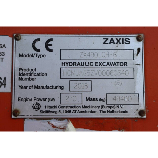 2018 Hitachi ZX490LCH-6-44174651