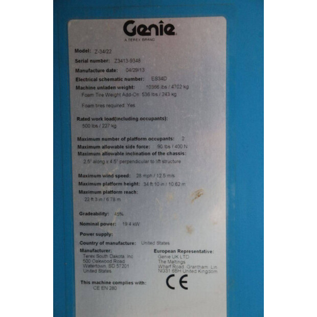 2013 Genie Z-34/22-44175011