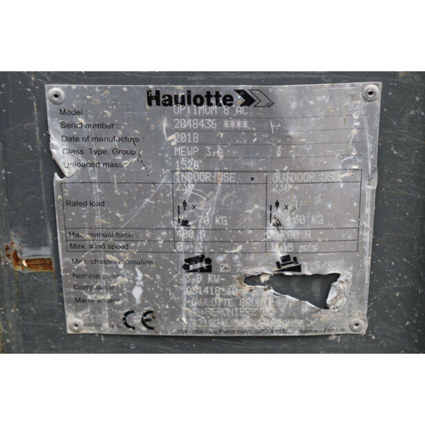 2018 Haulotte OPTIMUM 8 AC-44175561