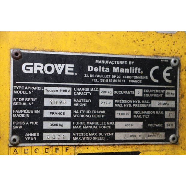 2001 GROVE Toucan 1100 A-44176997