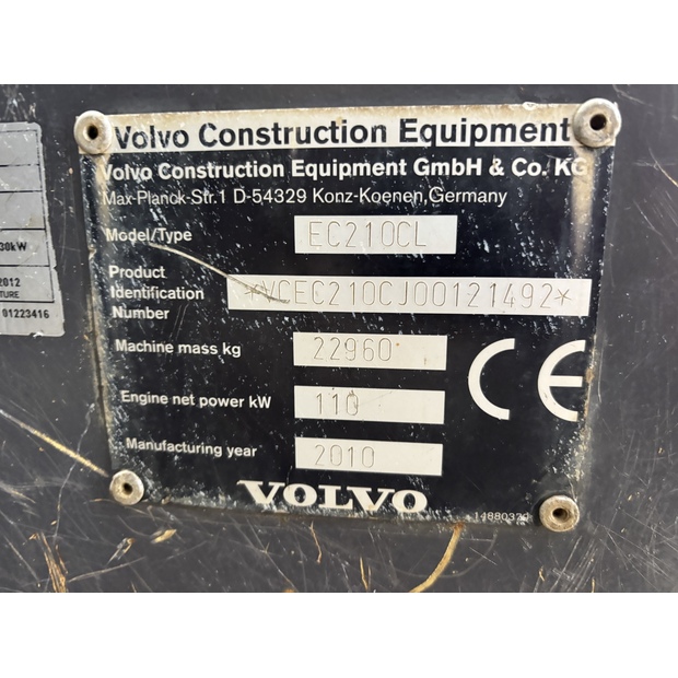 2010 Volvo EC210CL-44185384