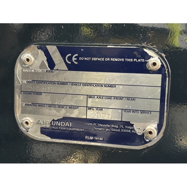 2021 هيونداي HW210A-44185430