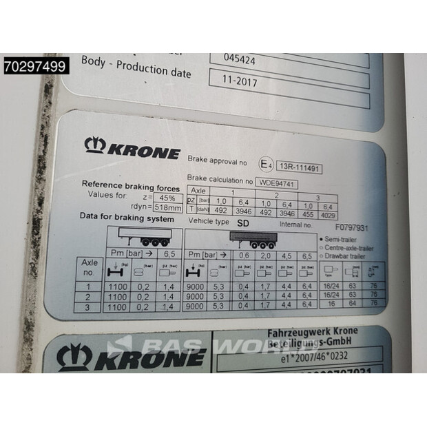 2017 Krone Thermo King SLXi 400-44265991