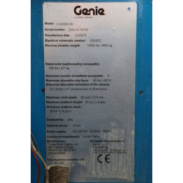 2014 Genie Z-30/20N RJ-44284027