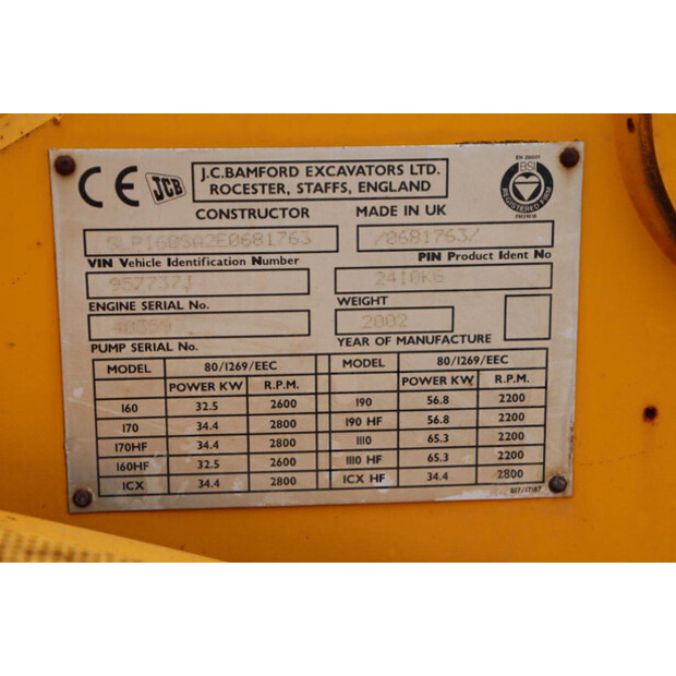 2002 JCB 160-44284286