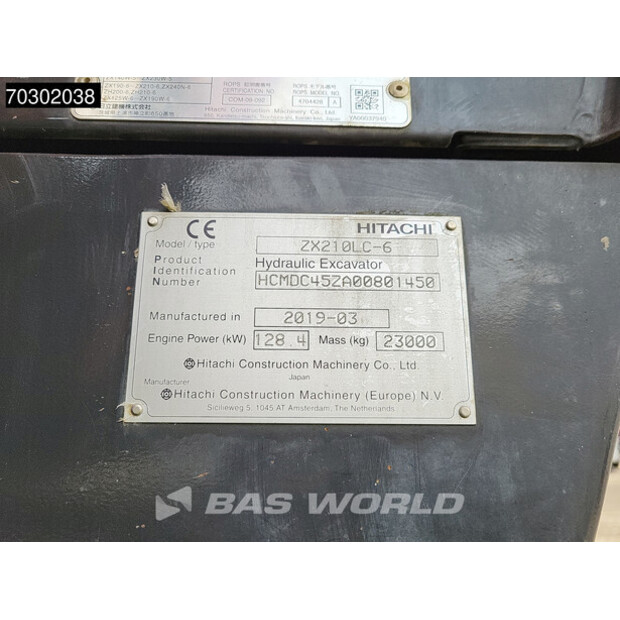 2019 Hitachi ZX210LC-6-44292848