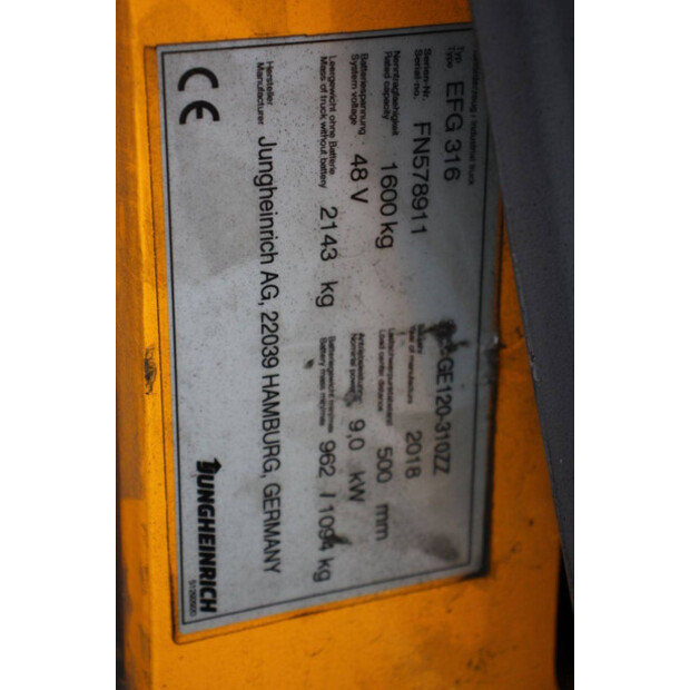 2018 Jungheinrich EFG 316-44310283