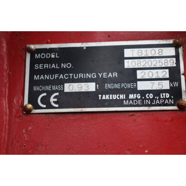 2012 TAKEUCHI TB108-44310600