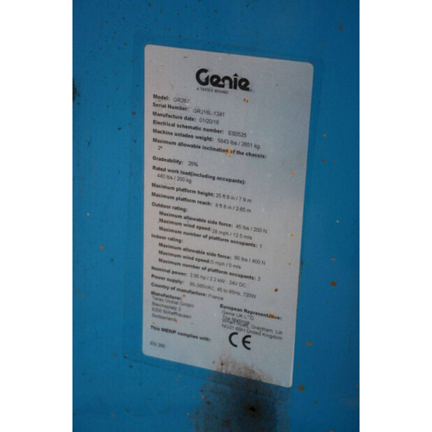 2016 Genie GR-26J-44311902