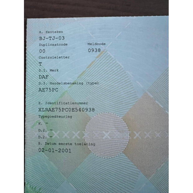 2001 DAF AE75PC-44316997