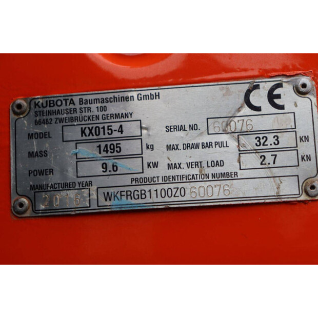 2016 كوبوتا KX015-4-44406816