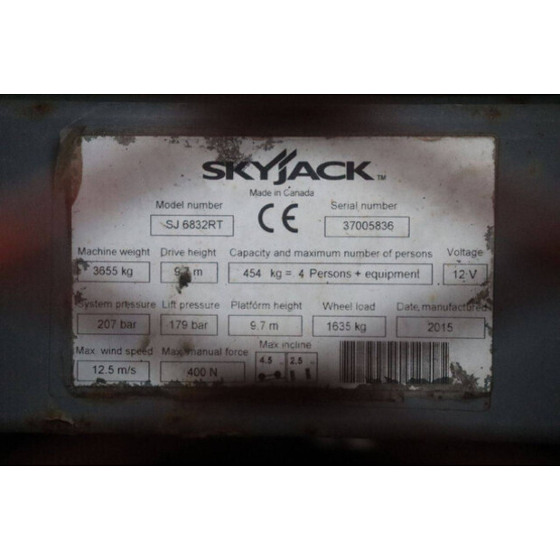 2015 SkyJack SJ6832RT-44432397