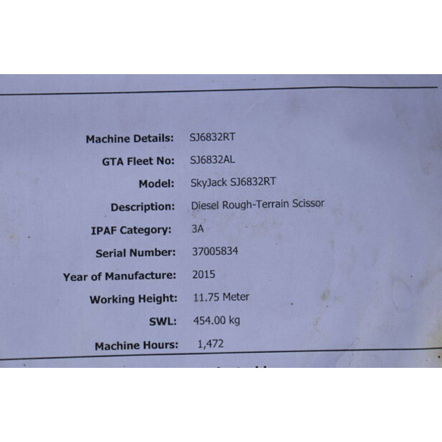 2015 SkyJack SJ6832 RT-44432563