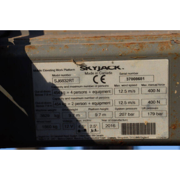 2016 SkyJack SJ6832RT-44432615