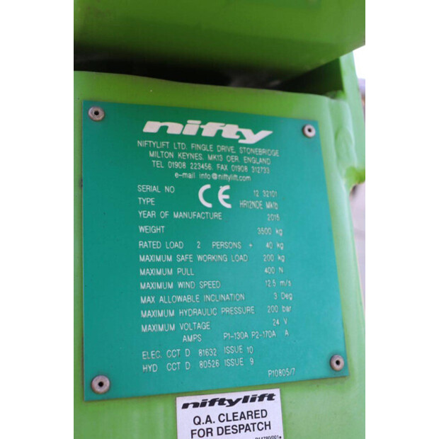 2015 Niftylift HR12NDE-44433028