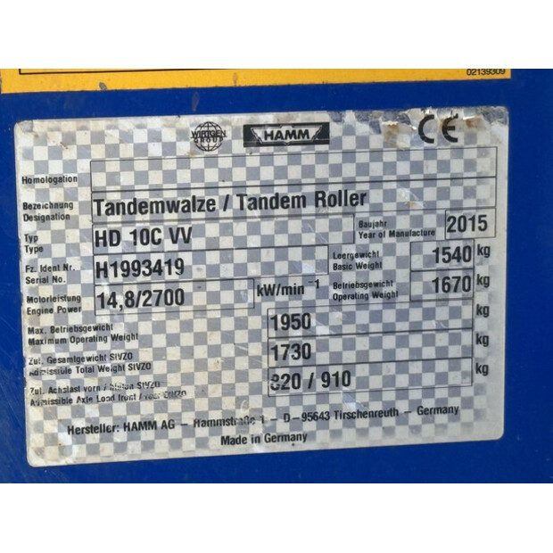 2015 HAMM HD 10C VV-44433311