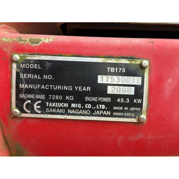 2008 TAKEUCHI TB175-44433578