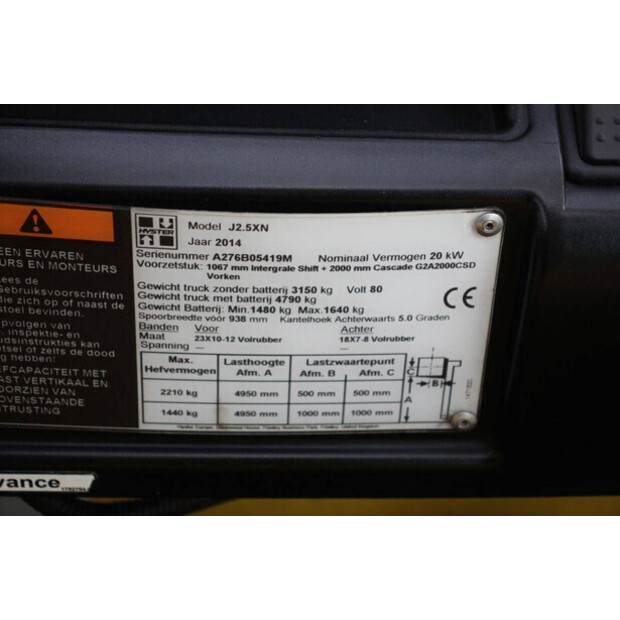 2014 Hyster J2.5XN-44471534