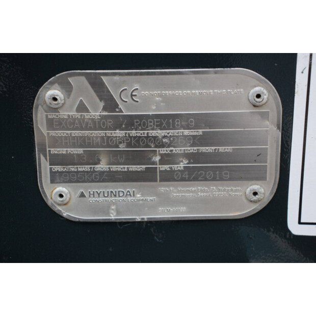 2019 Hyundai Robex 18-9-44471732