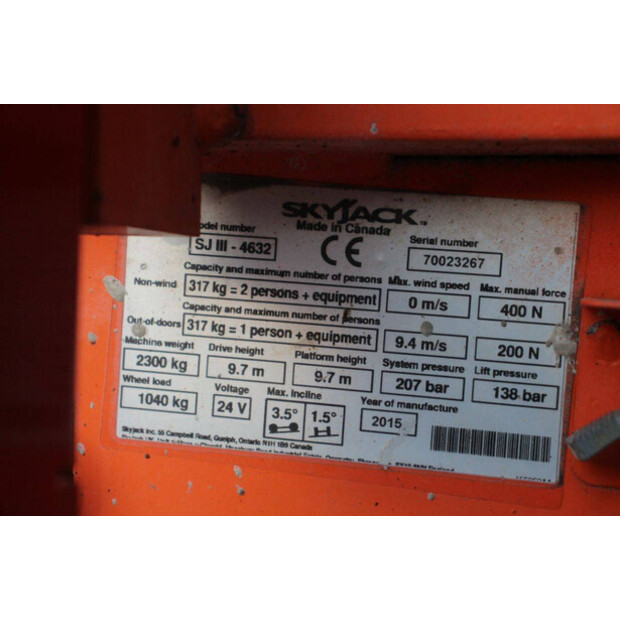 2015 SkyJack SJ4632-44472660