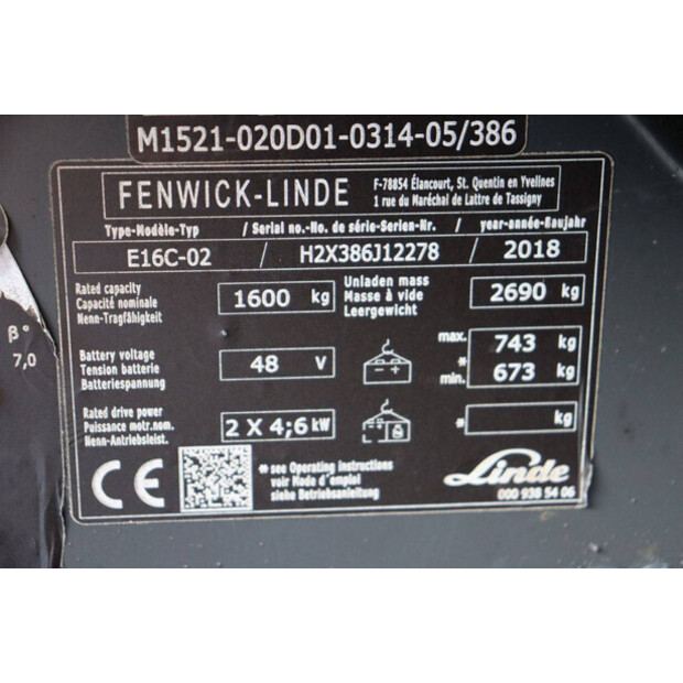 2018 Linde E16C-02-44472983