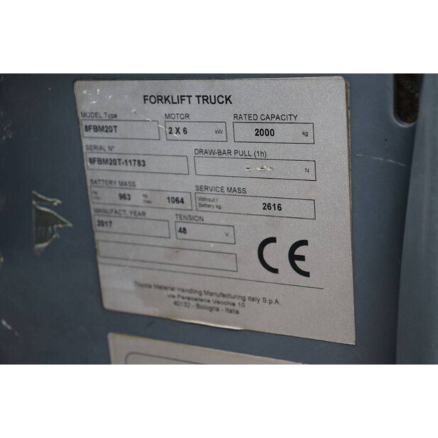 2017 Toyota 8FBM20T-44475598