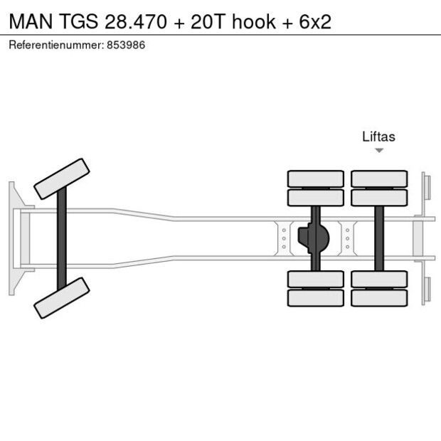 2020 MAN TGS 28.470 + 20T hook + 6x2-44490813