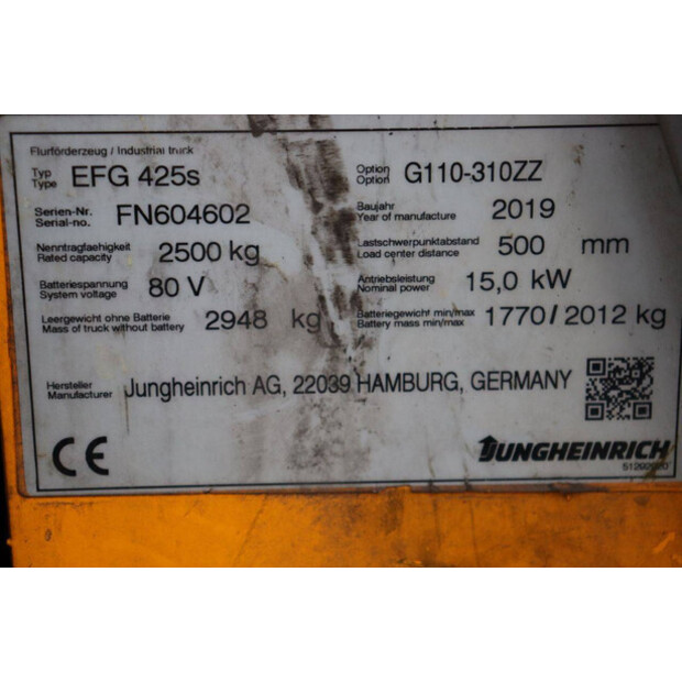 2019 Jungheinrich EFG 425S-44519333