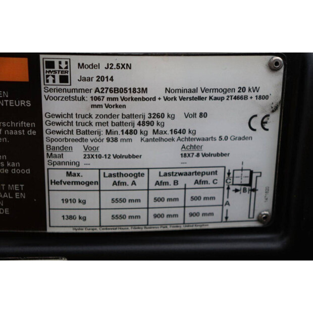 2014 Hyster J2.5XN-44519412