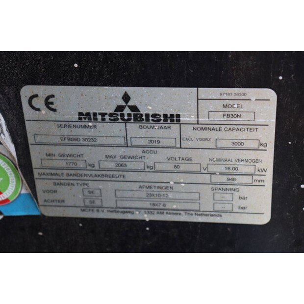 2019 MITSUBISHI FB30N-44521470