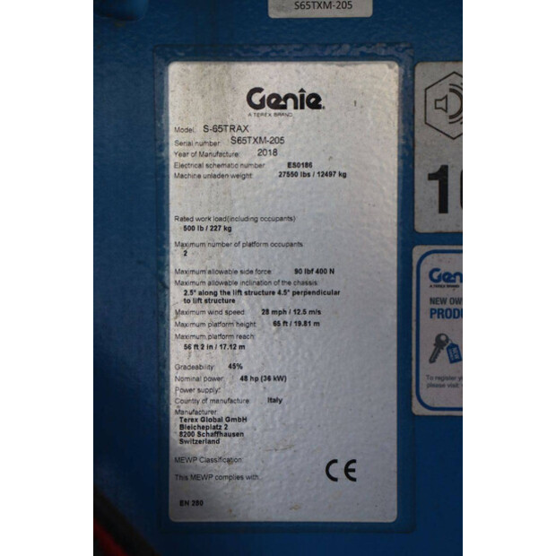 2018 Genie S-65 TRAX-44521775