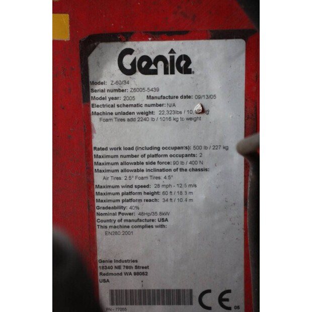 2005 Genie Z-60/34-44521828