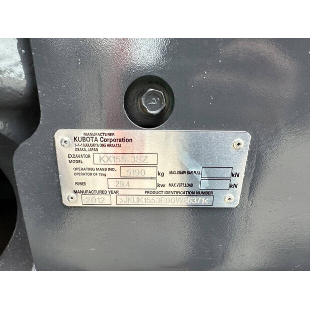 2012 KUBOTA KX155-3SZ-44525316