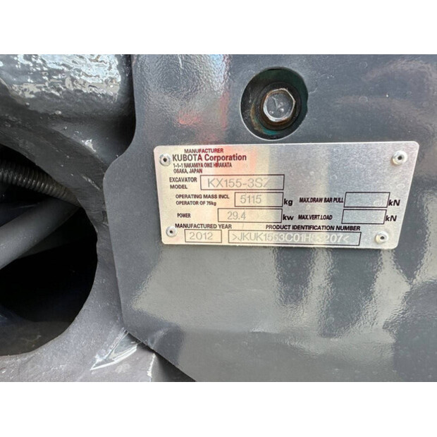 2012 KUBOTA KX155-3SZ-44660911