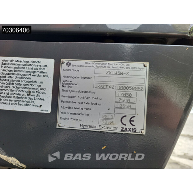 2013 Hitachi ZX145W-3-44666110