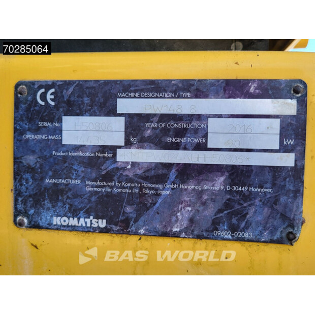 2016 كوماتسو PW148-8-44686392