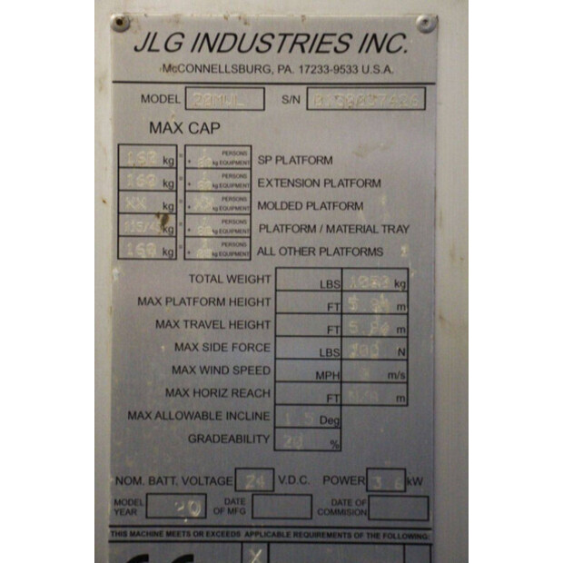 2020 JLG 20MVL-44716519