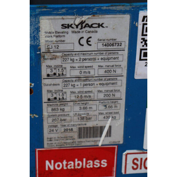 2015 SkyJack SJ12-44789523