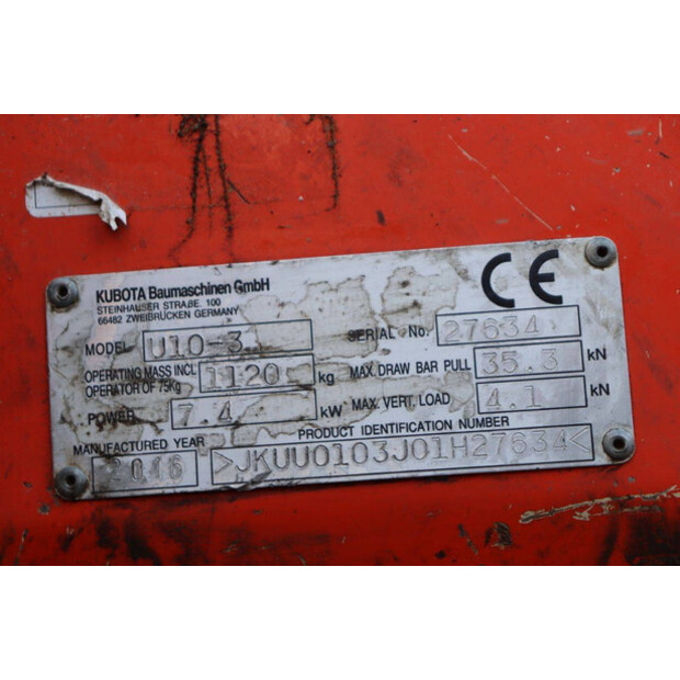 2016 KUBOTA U10-3-44790745