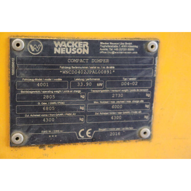 2016 Neuson 4001-44791945