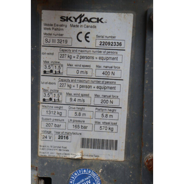 2016 SkyJack SJ 3219-44795361
