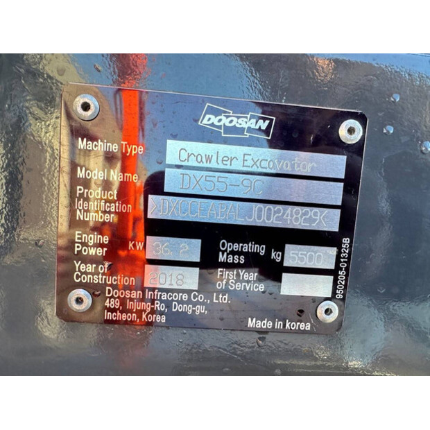 2018 Doosan DX55-9C-44798519