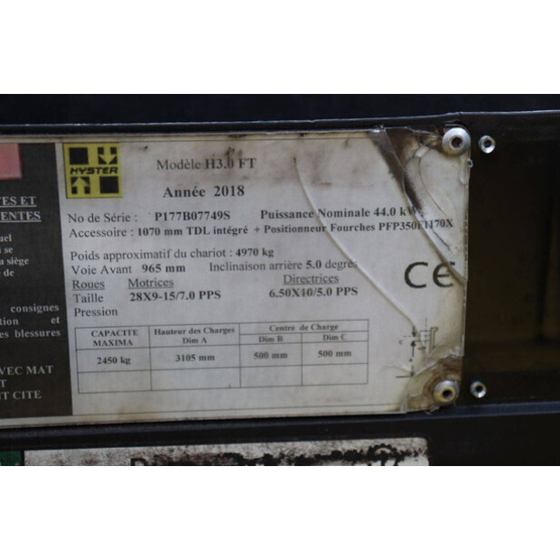 2018 Hyster H3.0FT-44820082