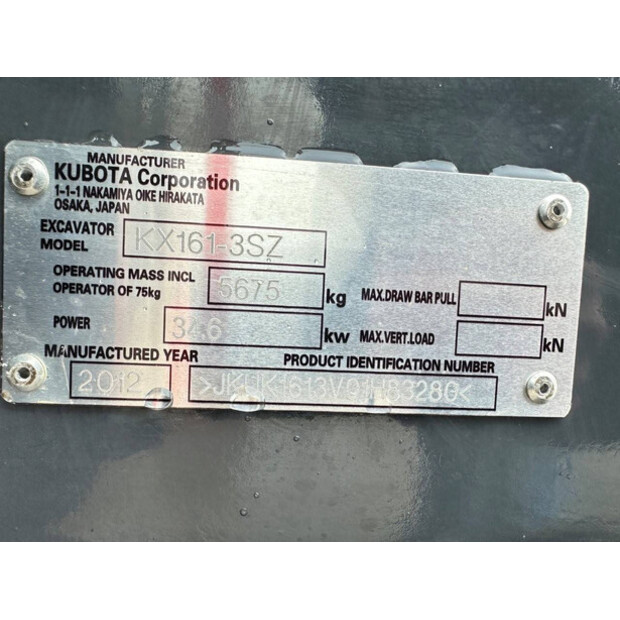 2012 KUBOTA KX161-3SZ-44879098