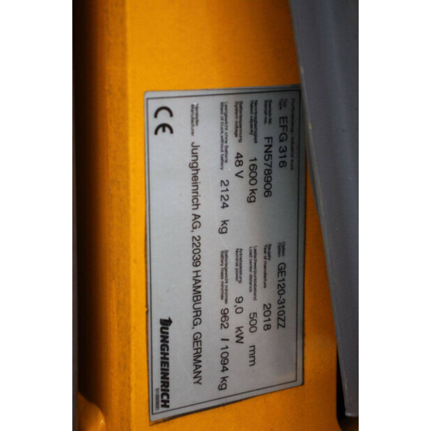 2018 Jungheinrich EFG 316-44905926