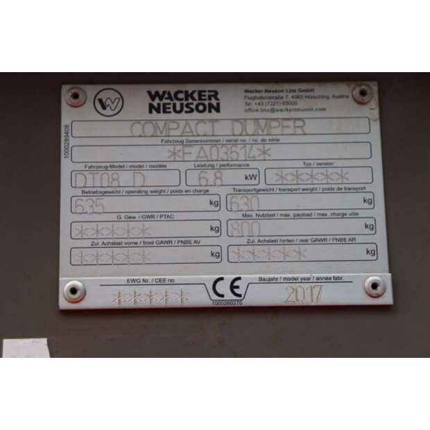 2017 Neuson DT08 D-44906620